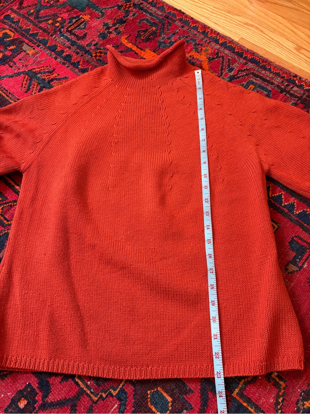 100% Wool Rollneck Pumpkin Sweater - Picture 9 of 10